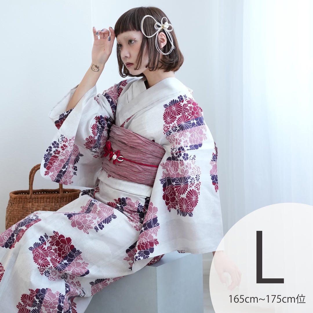 ニコアンティーク 高級変わり織 浴衣3点セット ( ゆかた・帯