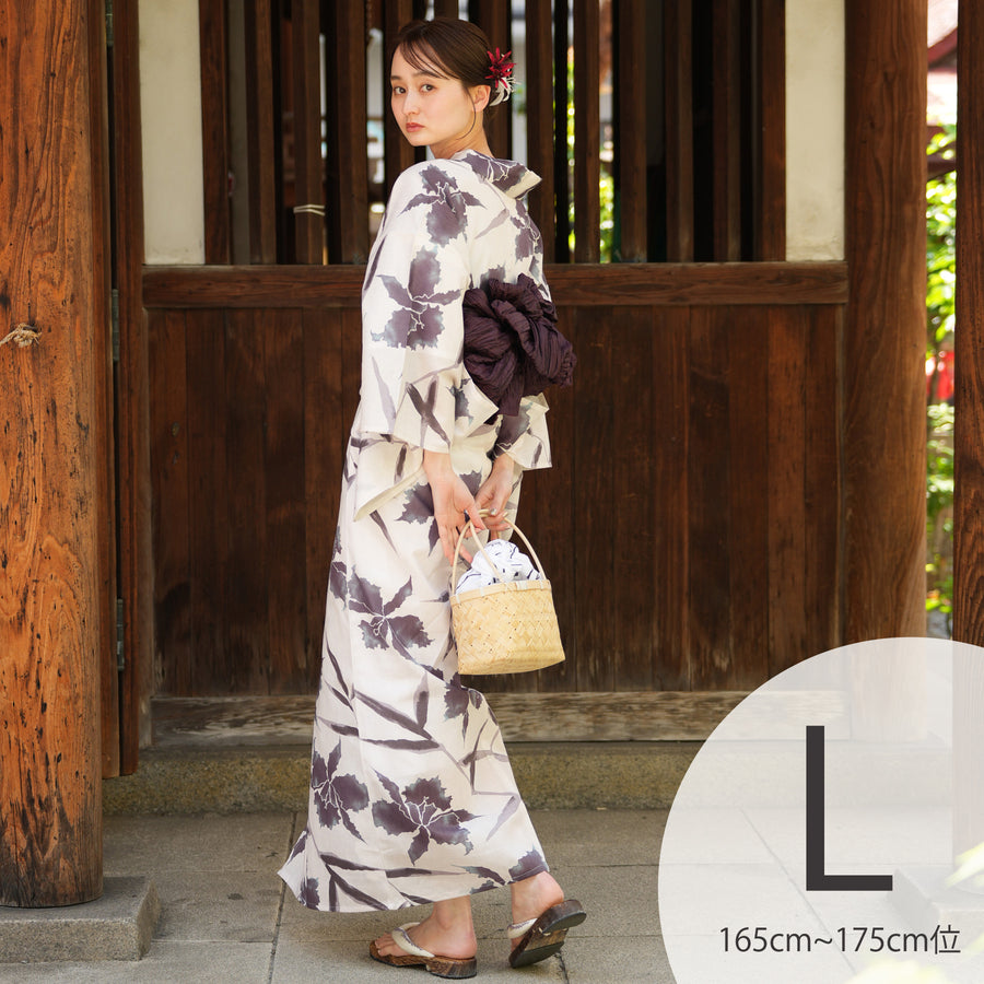 utatane 浴衣　アイボリー utatane 浴衣 「utatane×kuovi（クオヴィ）」絵羽浴衣3点セット