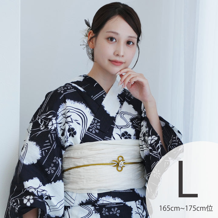 ◆高級変わり織り◆清楚な大和撫子の古典青花浴衣　新品未使用　呉服店購入 和装 utatane 高級変わり織 浴衣3点セット ( ゆかた・帯・下駄 ) 濃紺