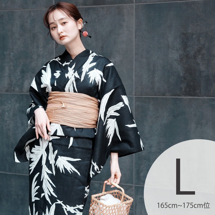 utatane 浴衣 帯セット utatane 高級変わり織 浴衣3点セット（浴衣・帯・下駄）黒と銀鼠の