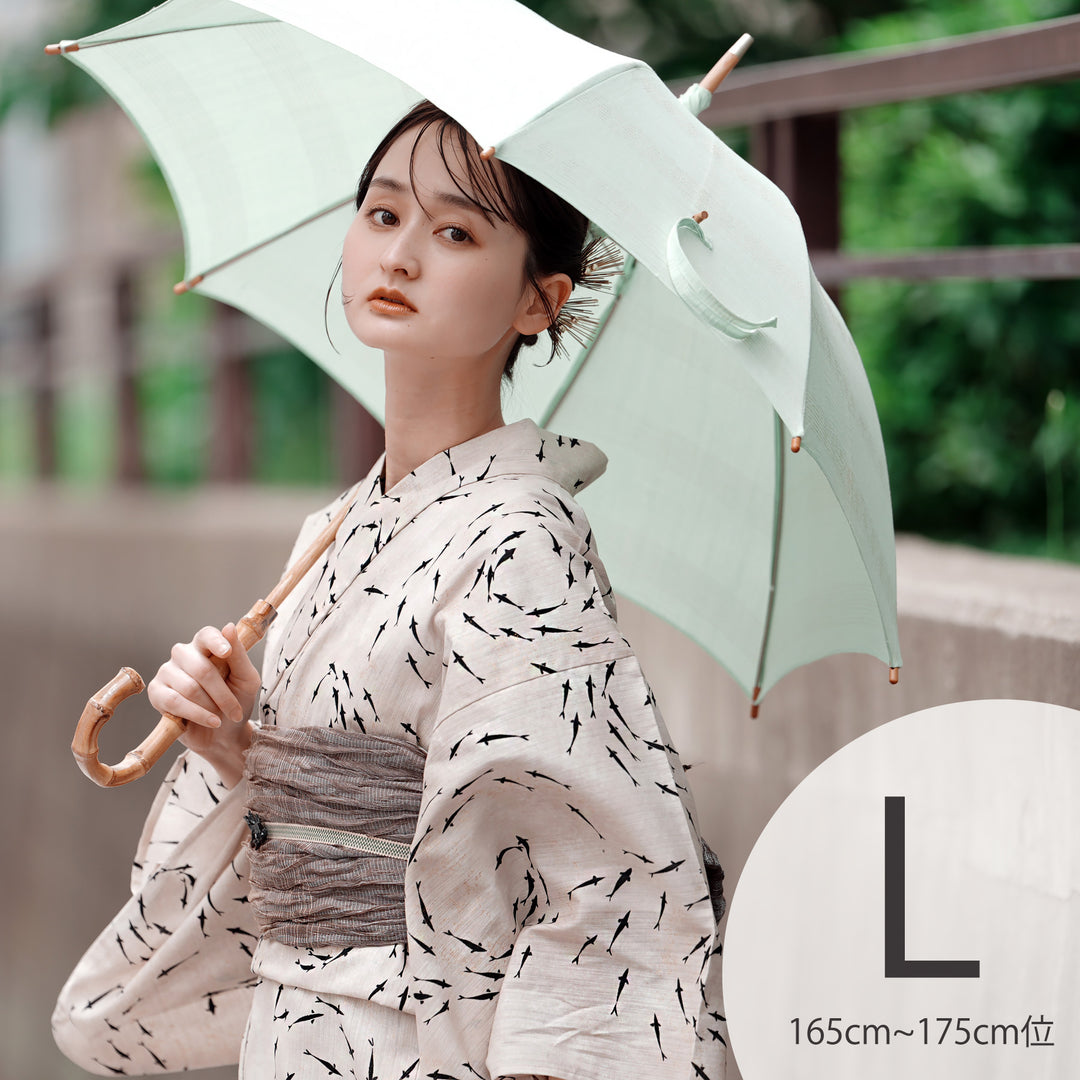 utatane 高級変わり織 浴衣3点セット（浴衣・帯・下駄）水鏡きらり