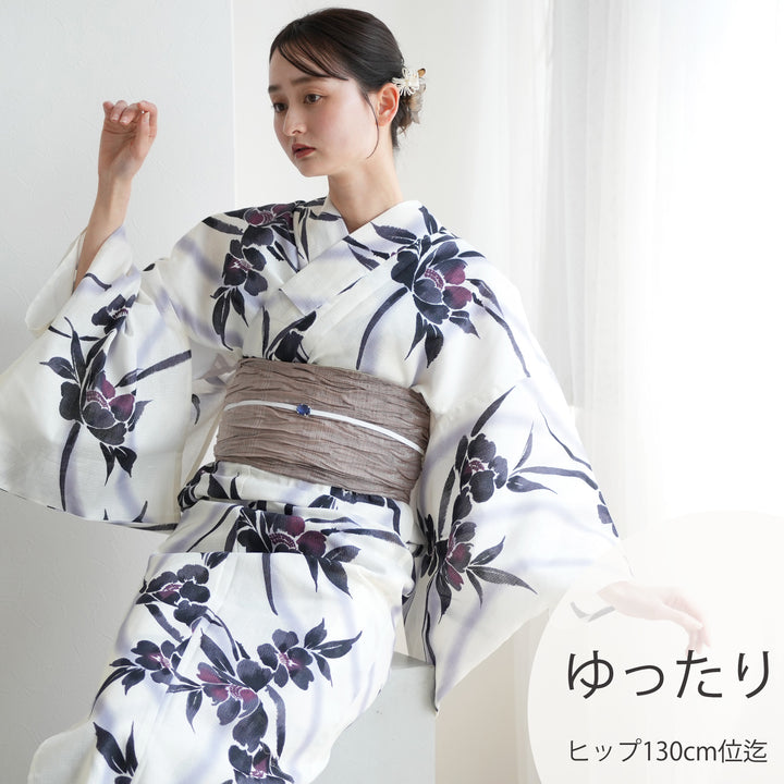 utatane 高級変わり織 浴衣3点セット ( ゆかた・帯・下駄