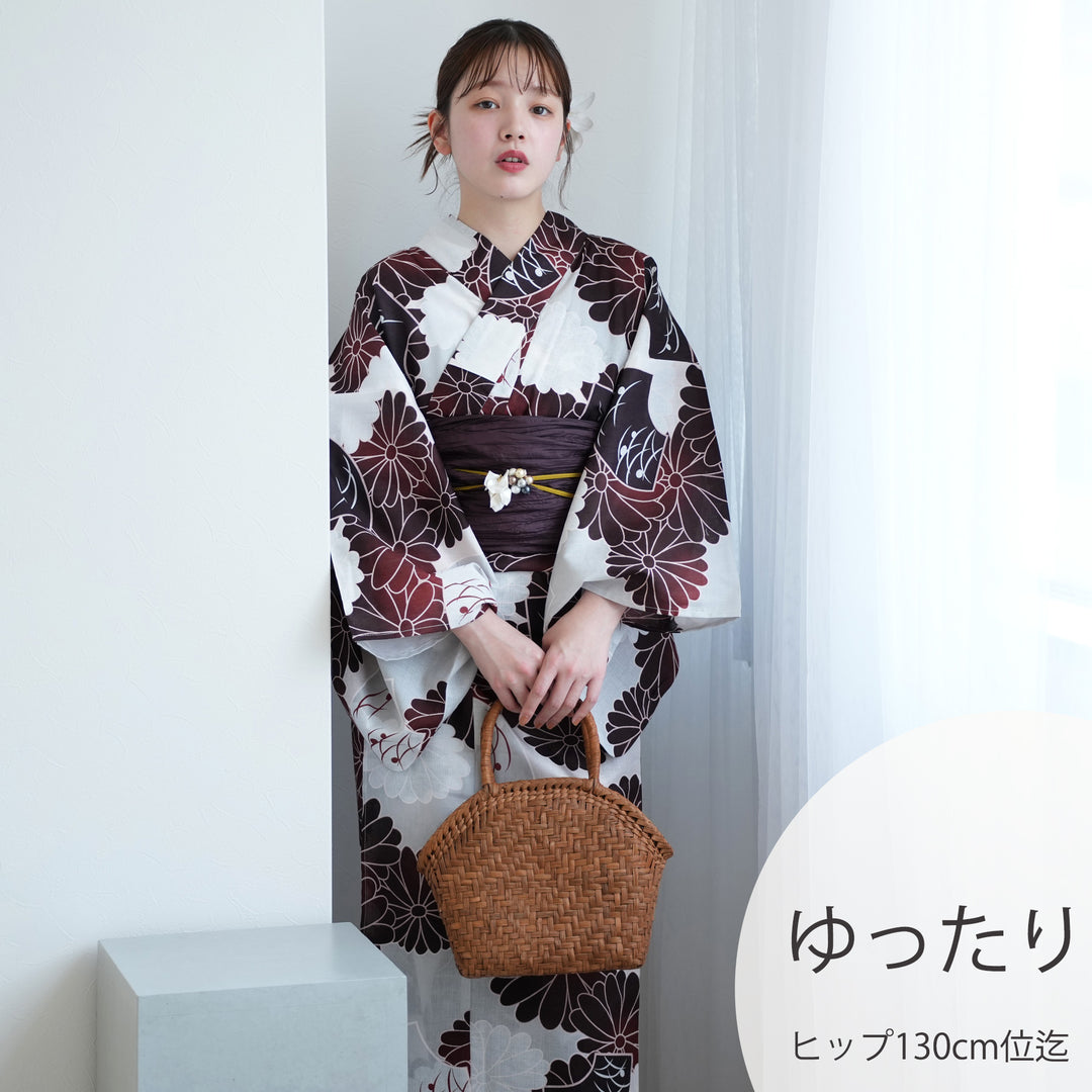 ニコアンティーク 高級変わり織 浴衣3点セット ( ゆかた・帯