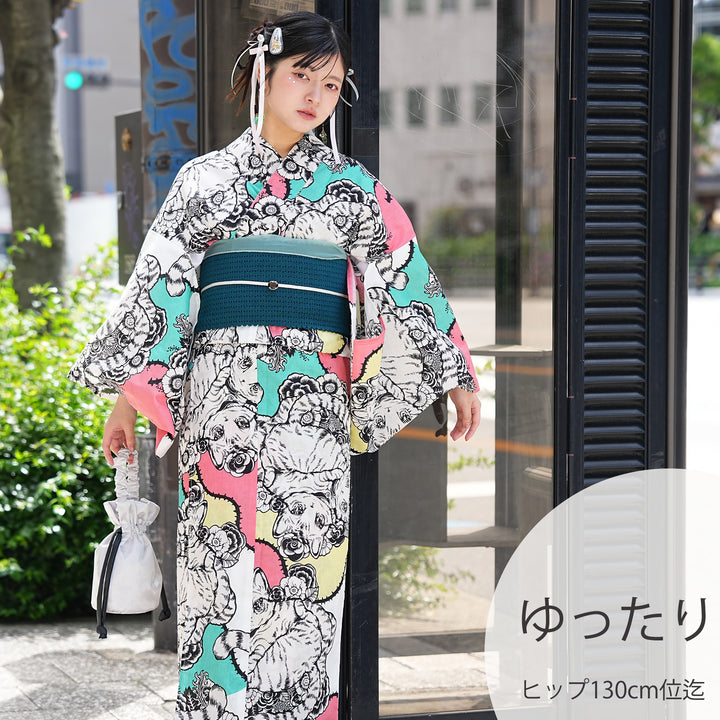 ニコアンティーク×せきやゆりえ 浴衣3点セット（浴衣・帯・下駄