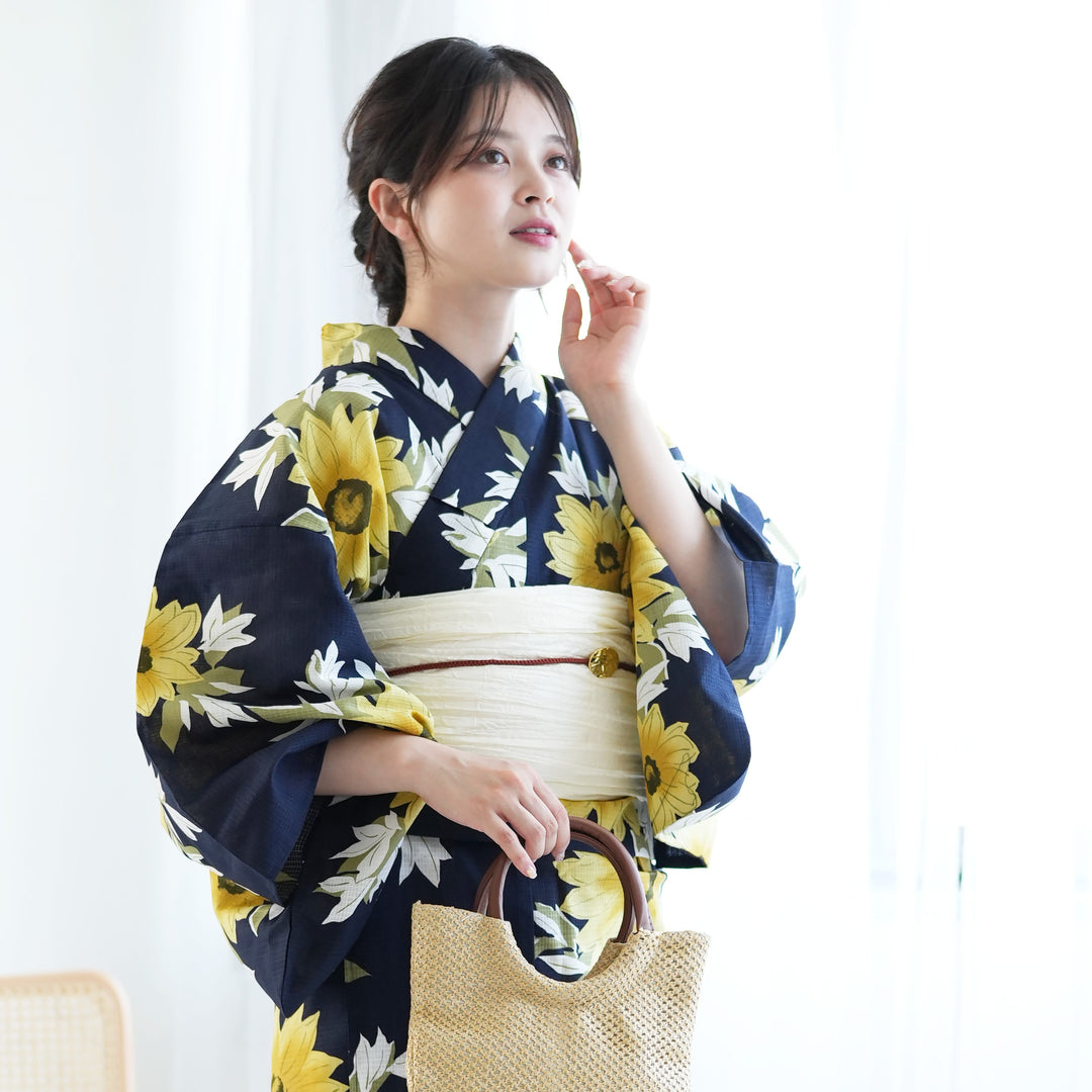 utatane セパレート高級変わり織 二部式浴衣3点セット ( ゆかた