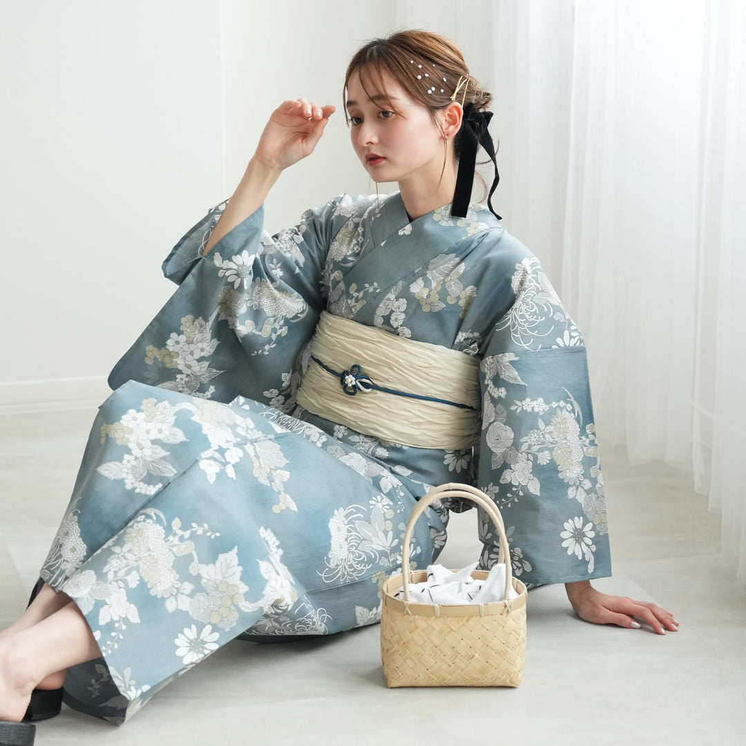 楽天市場】浴衣 白 ボタニカル 花柄 木綿 古典柄 大人 上品 20代