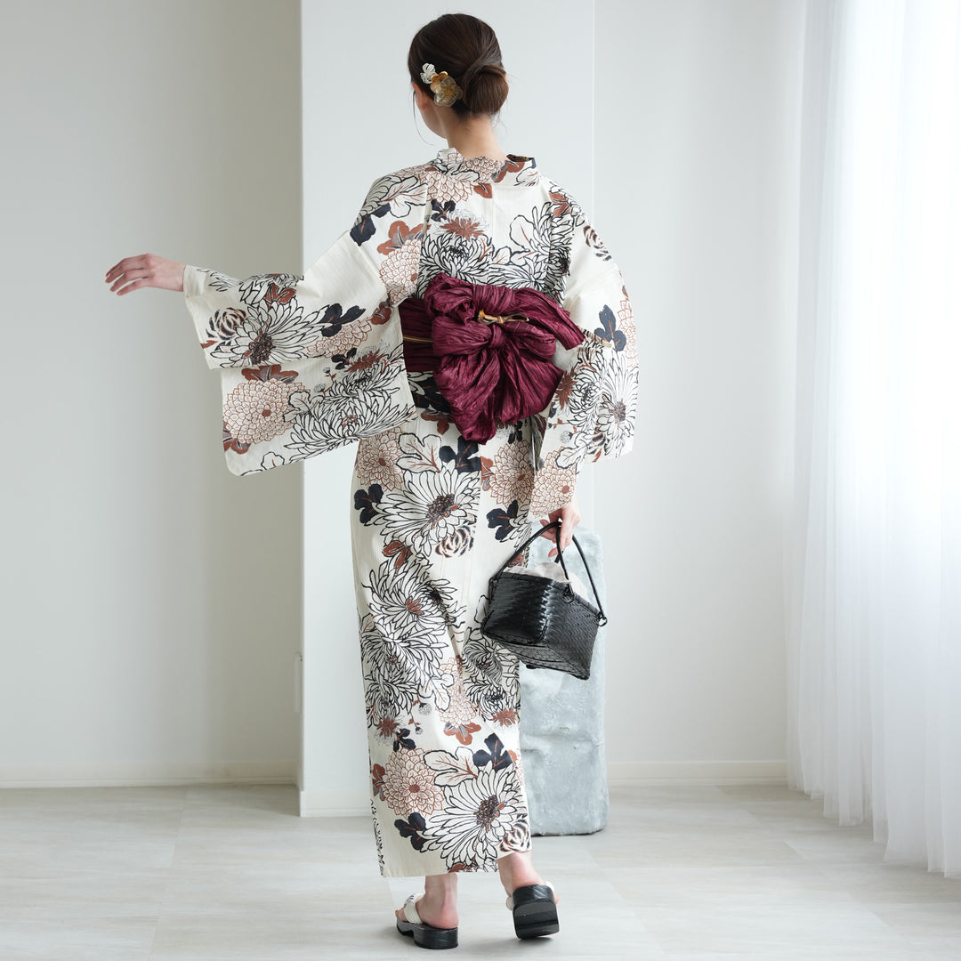utatane セパレート高級変わり織 二部式浴衣3点セット ( ゆかた・帯