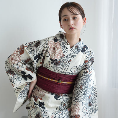 utatane セパレート高級変わり織 二部式浴衣3点セット ( ゆかた