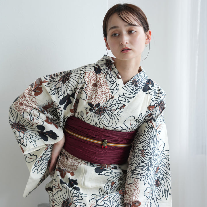 utatane セパレート高級変わり織 二部式浴衣3点セット ( ゆかた・帯