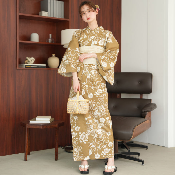 ⭐︎江戸矢羽♪高級変わり織り☆新品 浴衣セット 3点セット