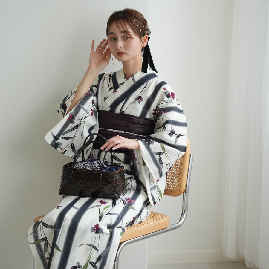 【未使用品】utatane 二部式セパレート浴衣＋帯＋下駄 utatane｜utatane セパレート 二部式浴衣3点セット 青緑に広がる