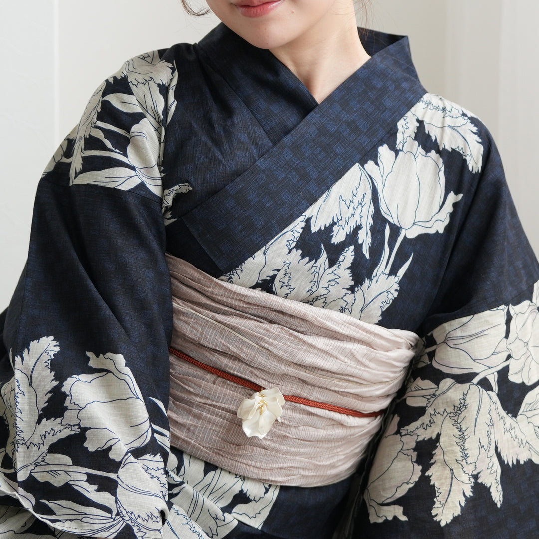 セパレート浴衣 高級変わり織 二部式浴衣3点セット ( ゆかた上下・帯