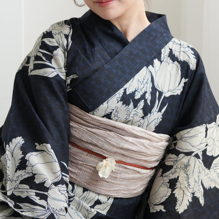 セパレート浴衣 高級変わり織 二部式浴衣3点セット ( ゆかた上下・帯
