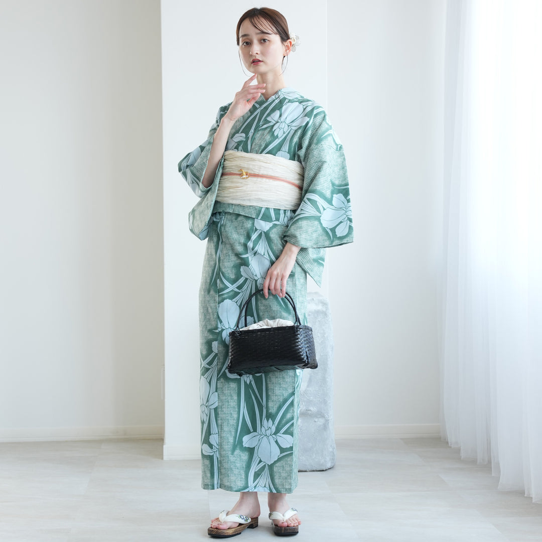 セパレート高級変わり織 二部式浴衣3点セット ( ゆかた上下・帯