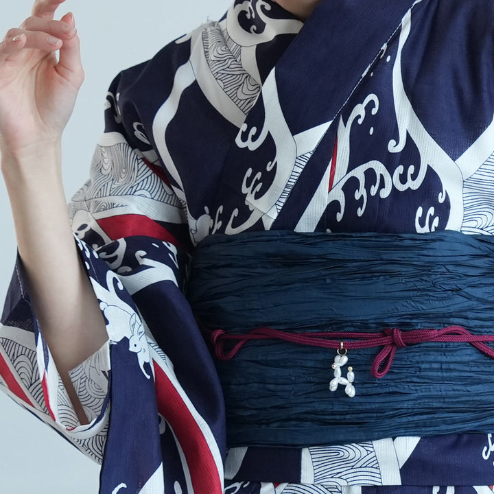 セパレート高級変わり織 二部式浴衣3点セット ( ゆかた上下・帯