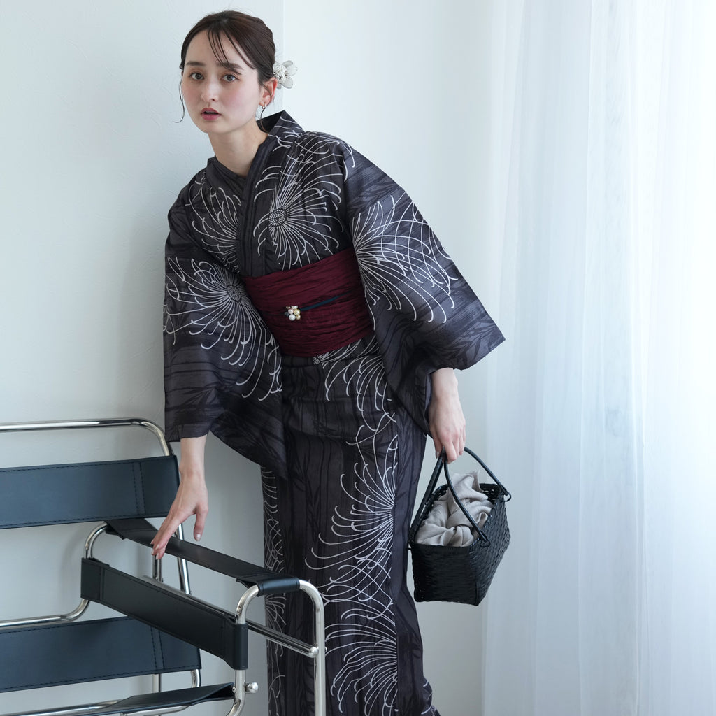 utatane セパレート高級変わり織 二部式浴衣3点セット ( ゆかた
