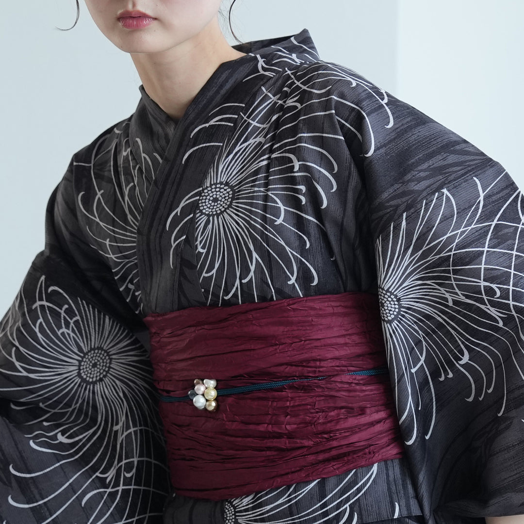 セパレート高級変わり織 二部式浴衣3点セット ( ゆかた上下・帯