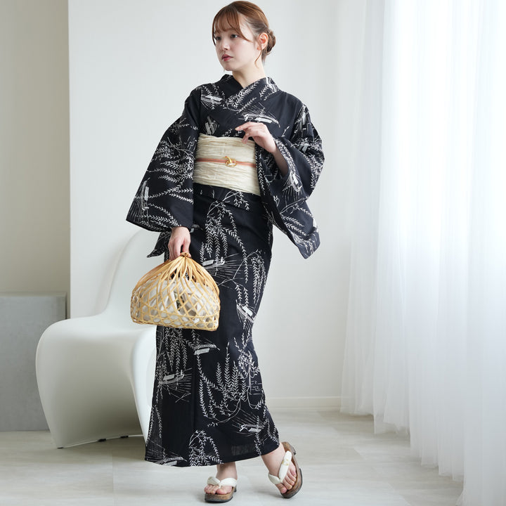 セパレート高級変わり織 二部式浴衣3点セット ( ゆかた上下・帯