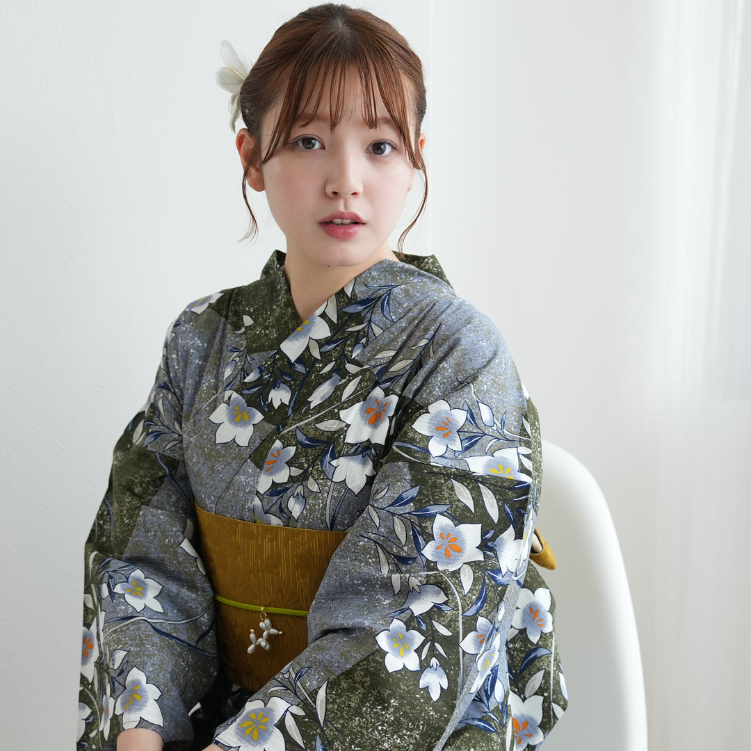 変わり織　浴衣・帯、下駄セット utatane 浴衣 レディース セット （浴衣/下駄/帯）sサイズ