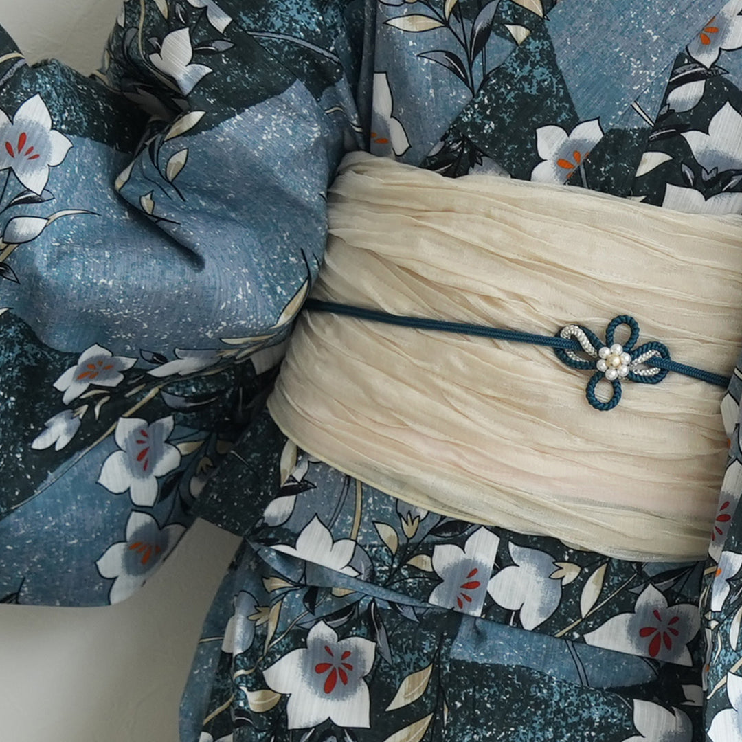 セパレート高級変わり織 二部式浴衣3点セット ( ゆかた上下・帯