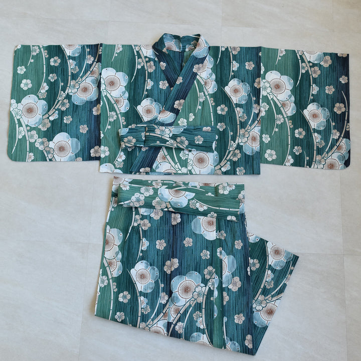 セパレート高級変わり織 二部式浴衣3点セット ( ゆかた上下・帯