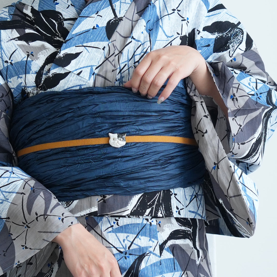 セパレート高級変わり織 二部式浴衣3点セット ( ゆかた上下・帯・下駄