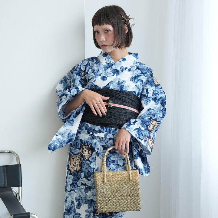セパレート高級変わり織 二部式浴衣3点セット ( ゆかた上下・帯