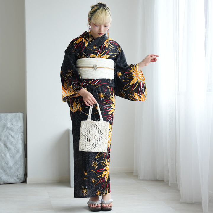 ニコアンティーク セパレート 二部式浴衣3点セット ( ゆかた上下・帯
