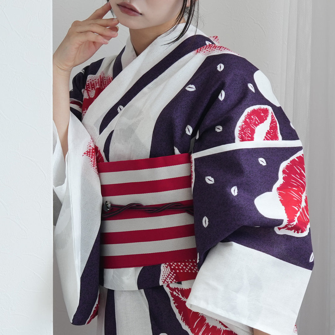 ニコアンティーク セパレート 二部式浴衣3点セット ( ゆかた上下・帯