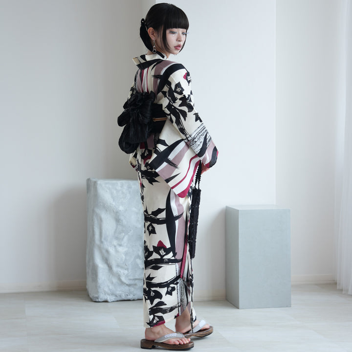 ニコアンティーク セパレート 二部式浴衣3点セット ( ゆかた上下・帯
