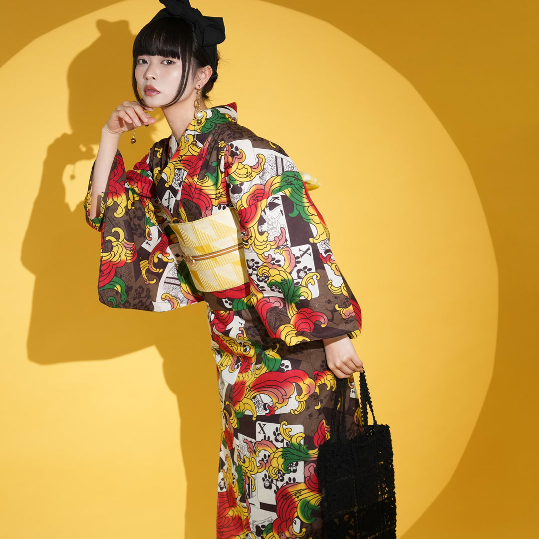ニコアンティーク セパレート 二部式浴衣3点セット ( ゆかた上下・帯