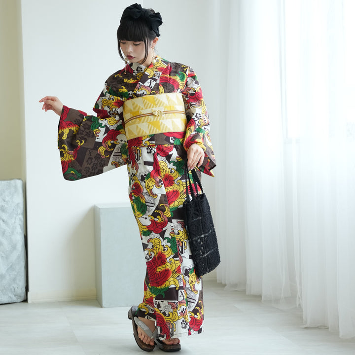 ニコアンティーク セパレート 二部式浴衣3点セット ( ゆかた上下・帯