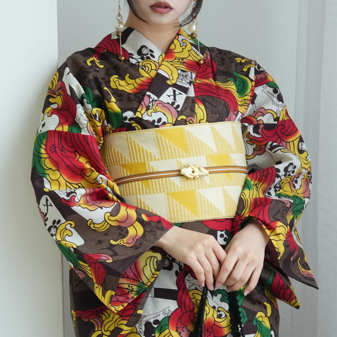 utatane ニコアンティーク　セパレート浴衣セット　レトロ ニコアンティーク セパレート 二部式浴衣3点セット ( ゆかた上下・帯