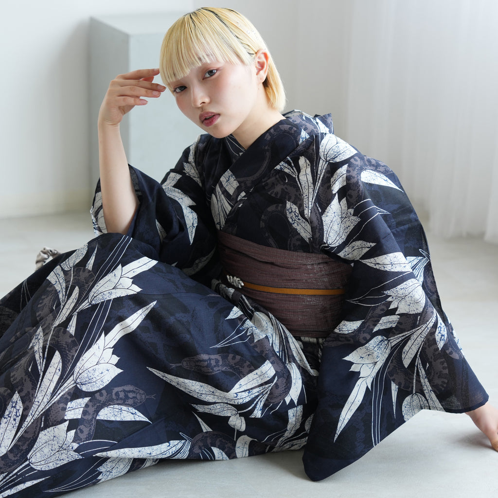 utatane ニコアンティーク　セパレート浴衣セット　レトロ ニコアンティーク セパレート 二部式浴衣3点セット ( ゆかた上下・帯