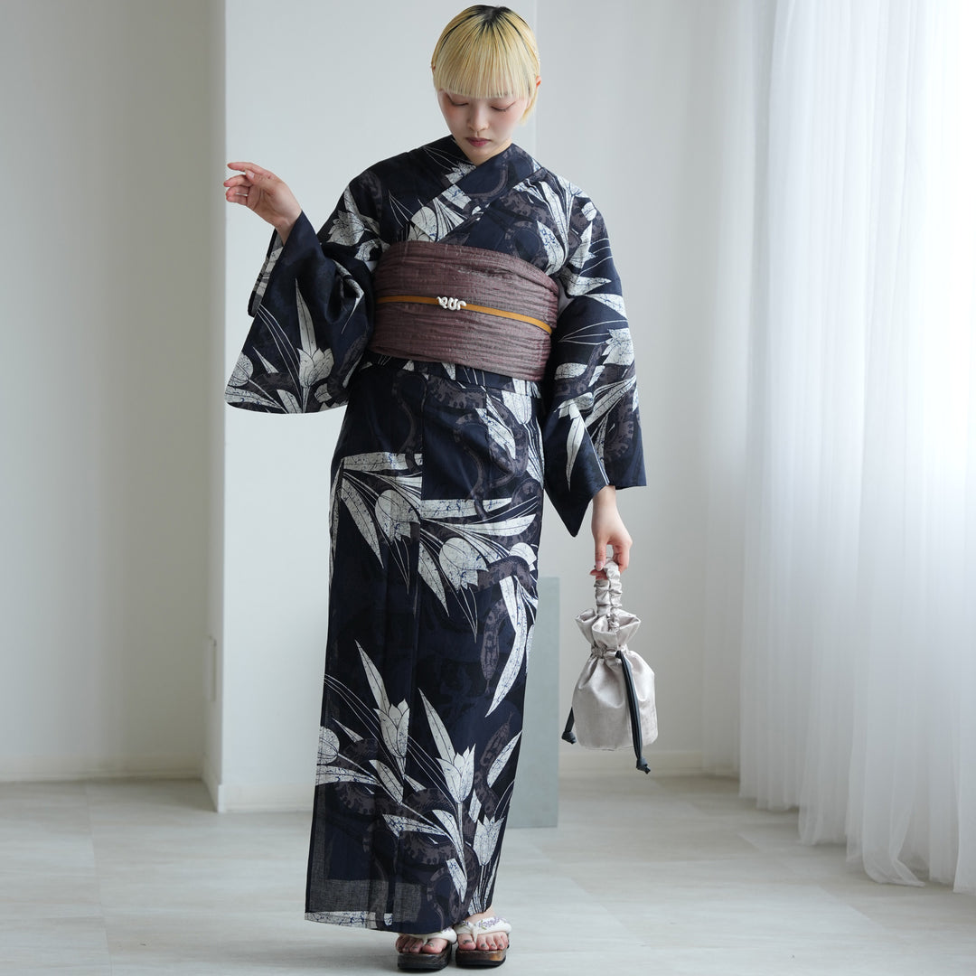 ニコアンティーク セパレート 二部式浴衣3点セット ( ゆかた上下・帯