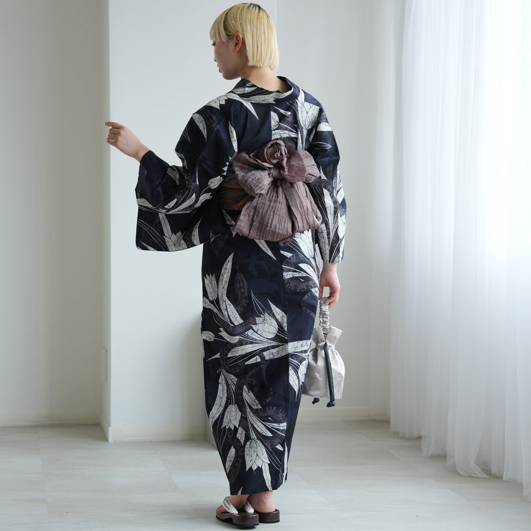 ニコアンティーク セパレート 二部式浴衣3点セット ( ゆかた上下・帯