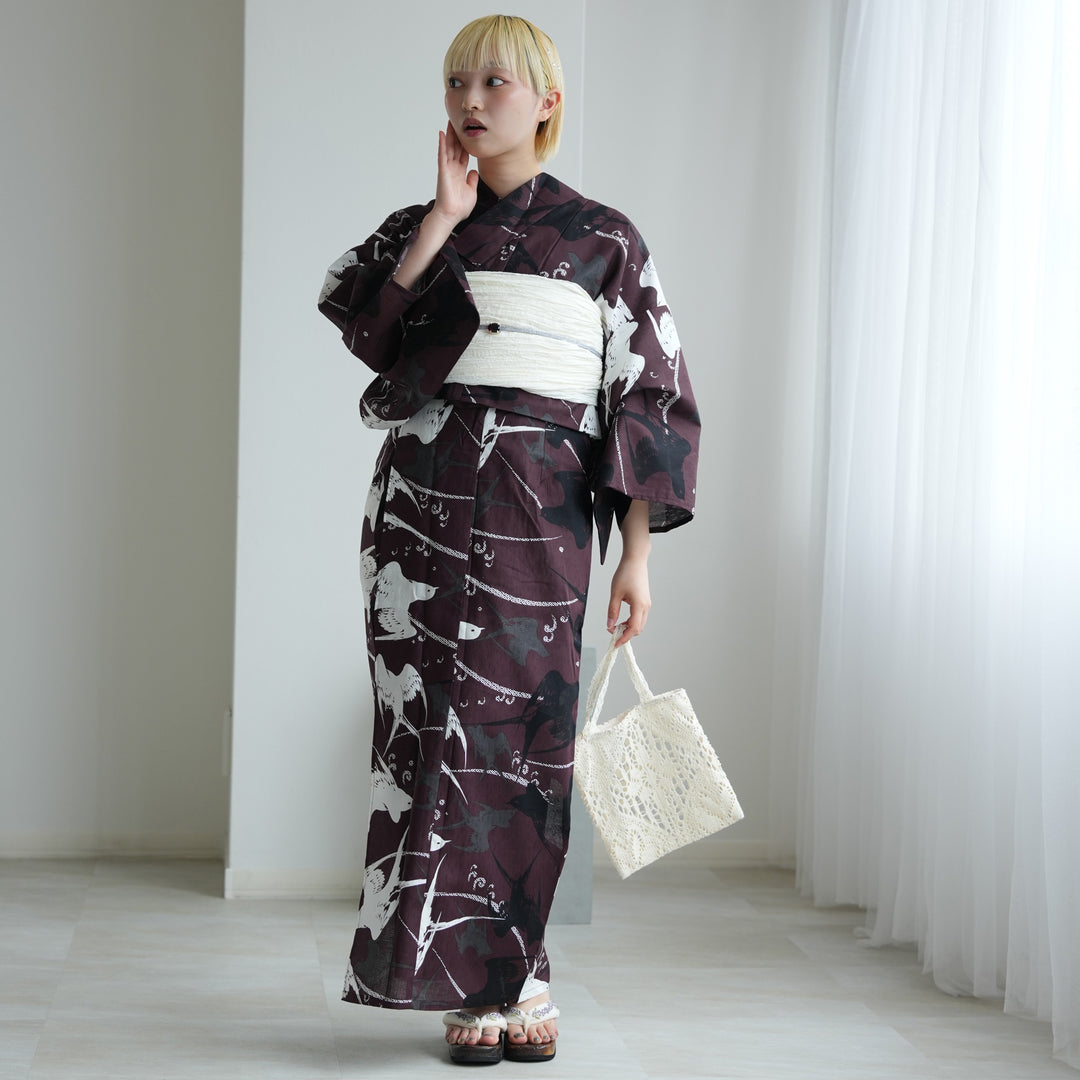 ニコアンティーク セパレート 二部式浴衣3点セット ( ゆかた上下・帯