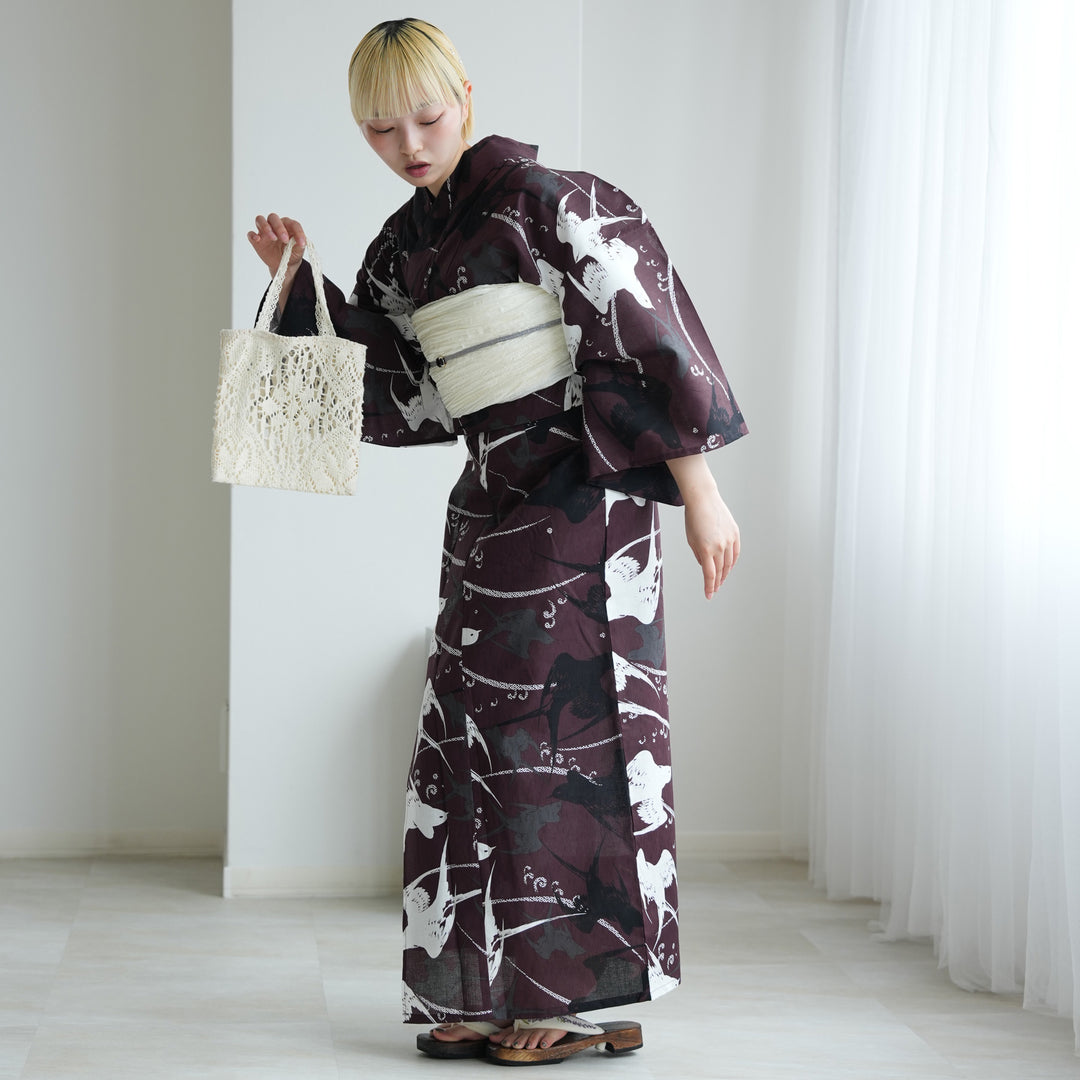 ニコアンティーク セパレート 二部式浴衣3点セット ( ゆかた上下・帯