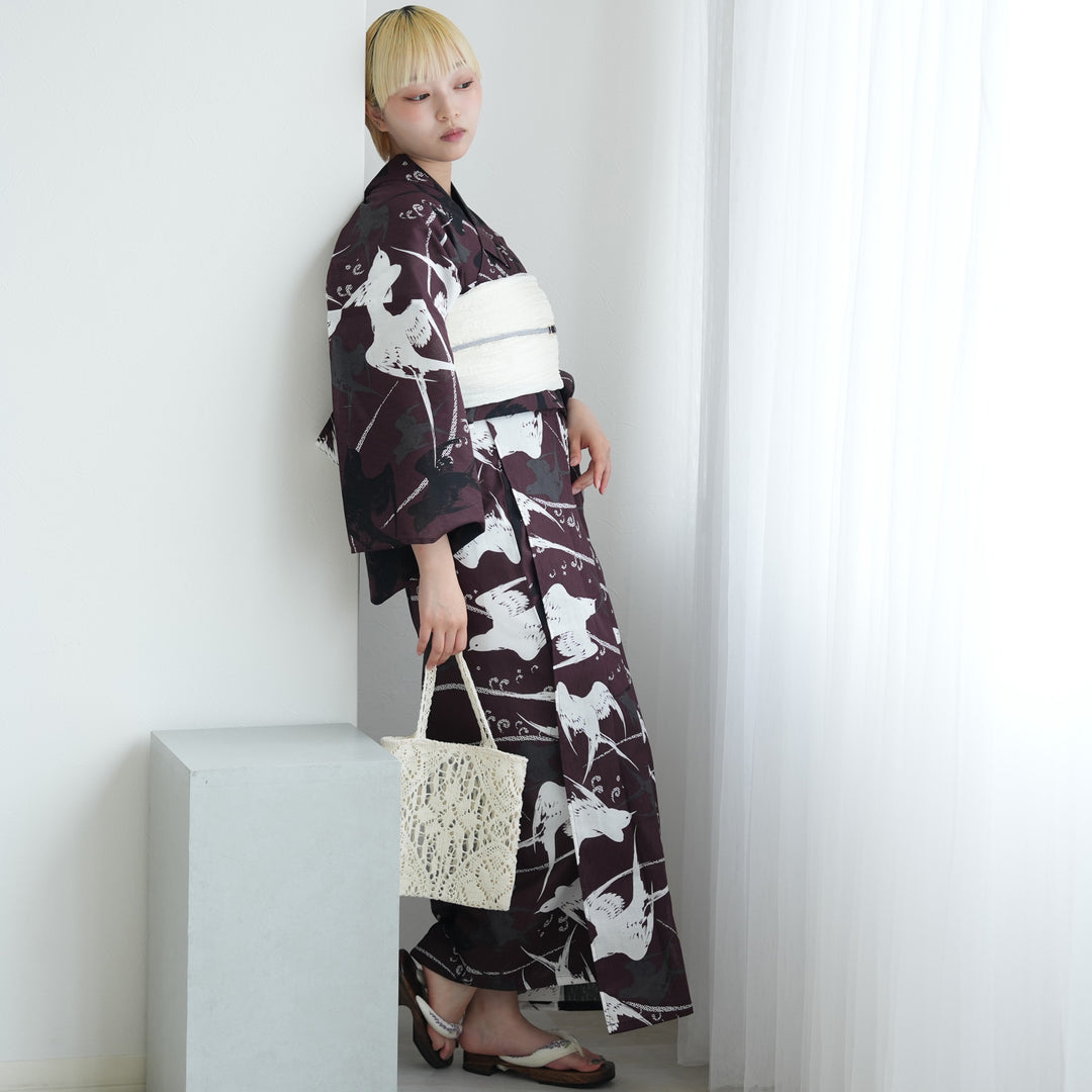 ニコアンティーク セパレート 二部式浴衣3点セット ( ゆかた上下・帯