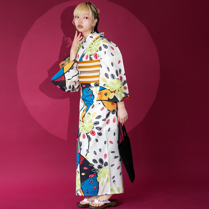 ニコアンティーク セパレート 二部式浴衣3点セット ( ゆかた上下・帯