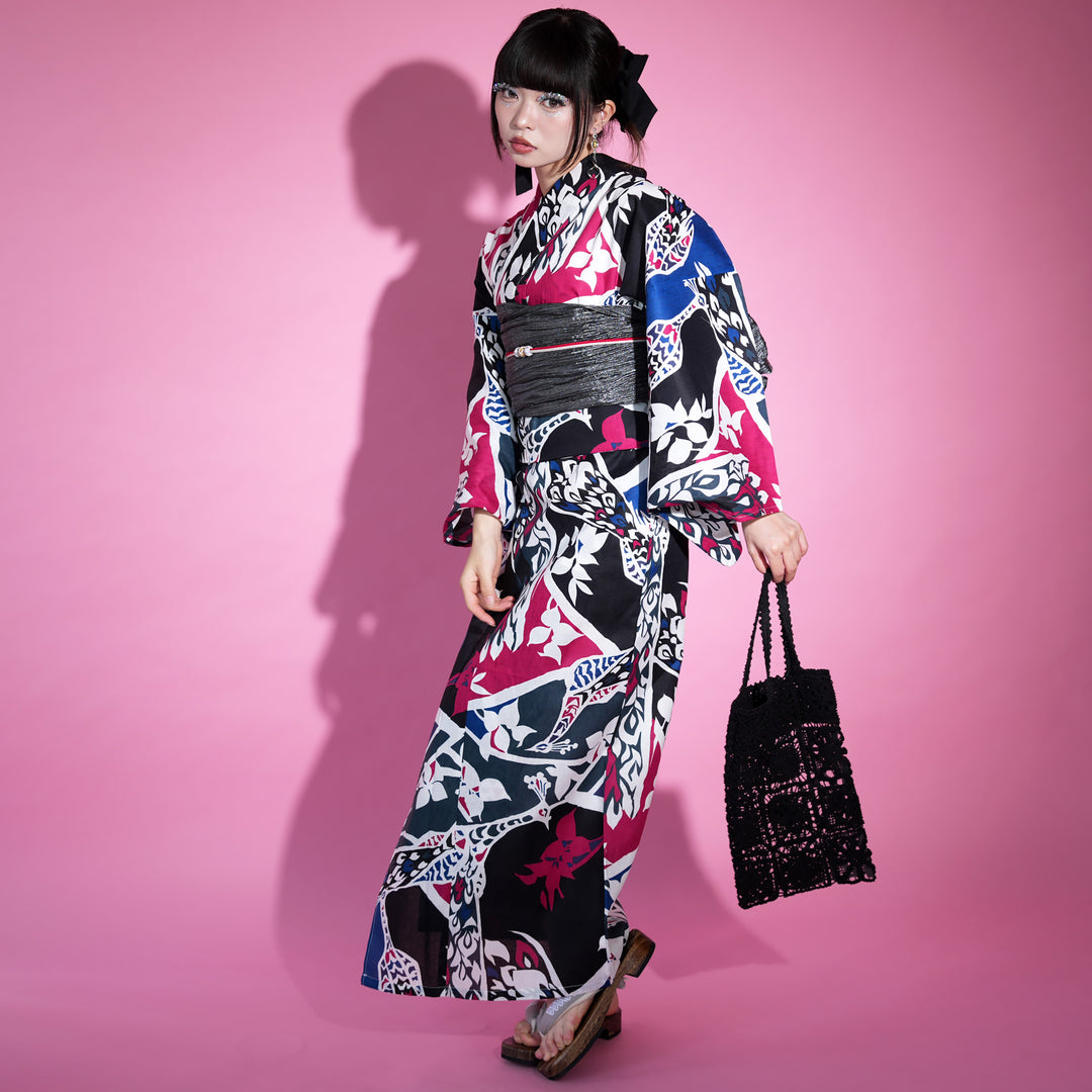ニコアンティーク セパレート 二部式浴衣3点セット ( ゆかた上下・帯