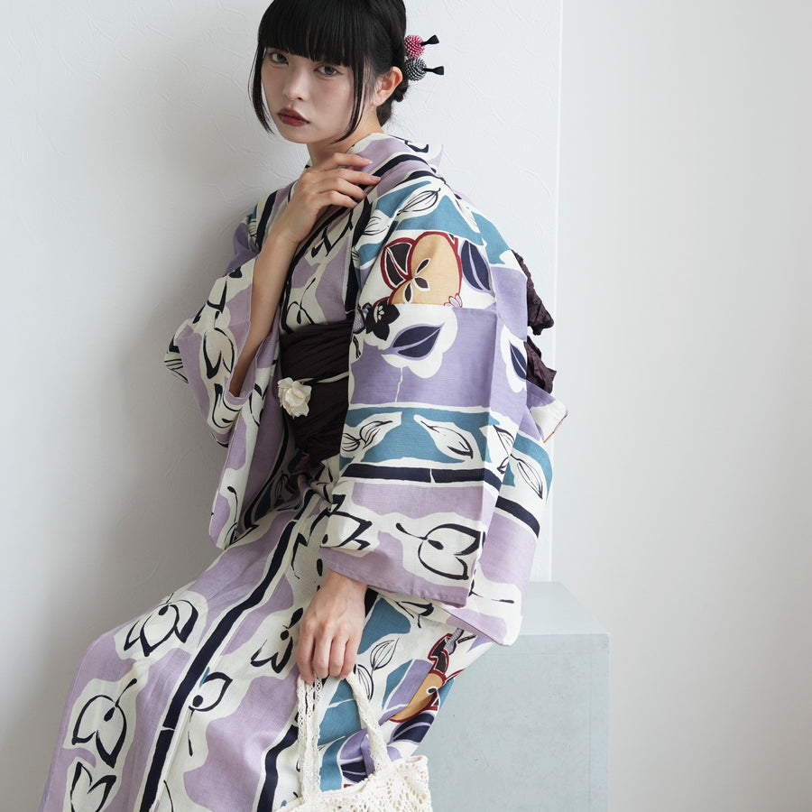 【専用です】二部式浴衣　あやめ柄　うたたね+作り帯　パタパタ結び風 セパレート浴衣（二部式浴衣） | utatane［公式］オンラインショップ