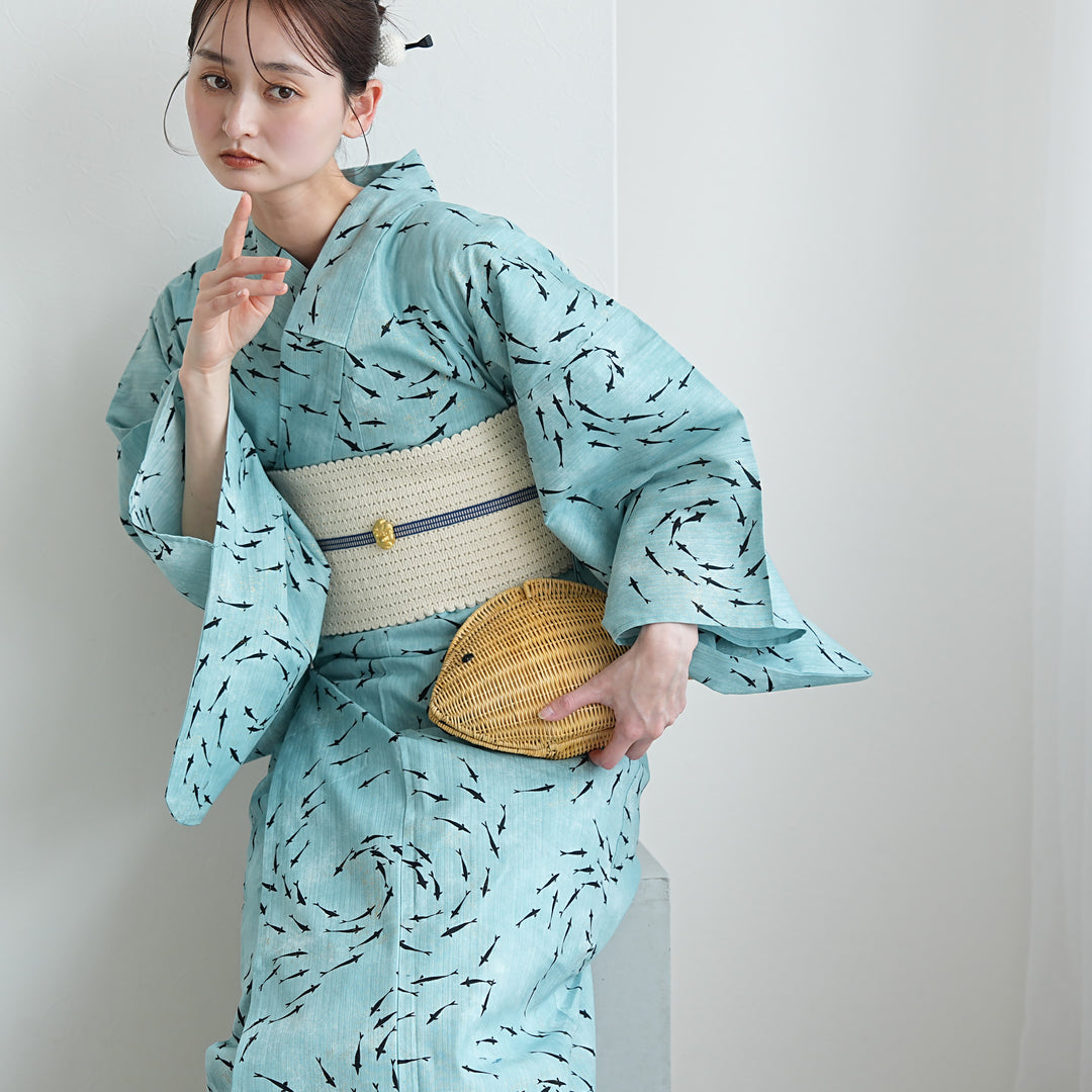 セパレート 二部式浴衣3点セット ( ゆかた上下・帯・下駄 ) 水鏡きらり