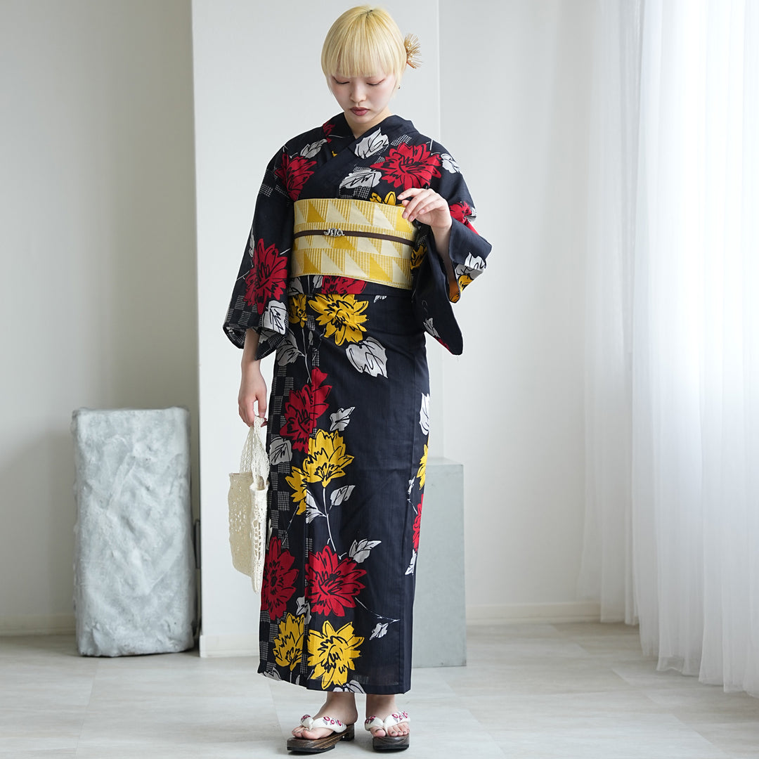 utatane ニコアンティーク　セパレート浴衣セット　レトロ ニコアンティーク セパレート 二部式浴衣3点セット ( ゆかた上下・帯
