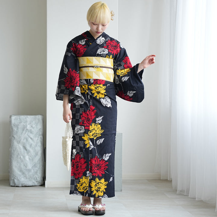 ニコアンティーク セパレート 二部式浴衣3点セット ( ゆかた上下・帯