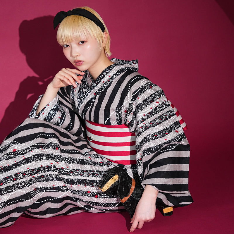 ニコアンティーク セパレート 二部式浴衣3点セット ( ゆかた上下・帯
