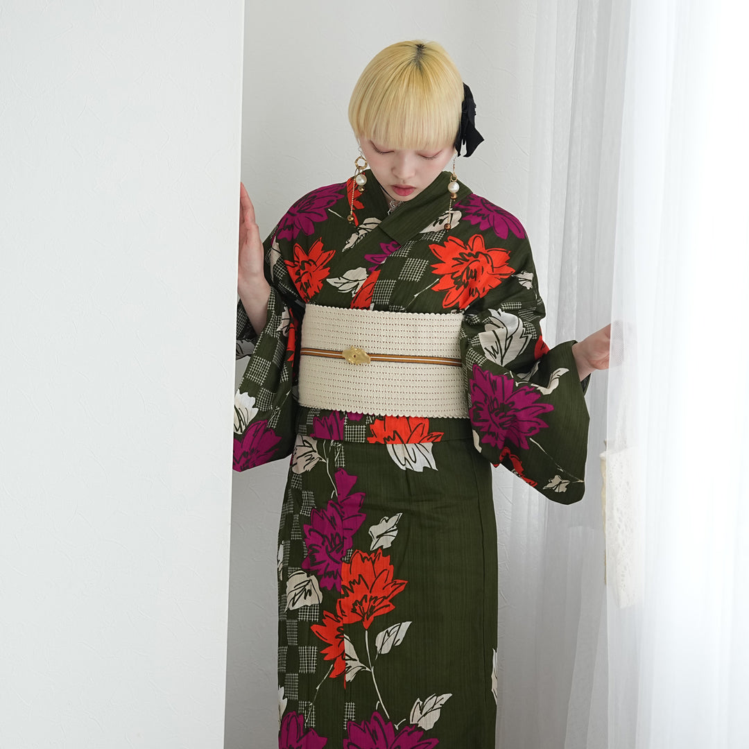 ニコアンティーク セパレート 二部式浴衣3点セット ( ゆかた上下・帯