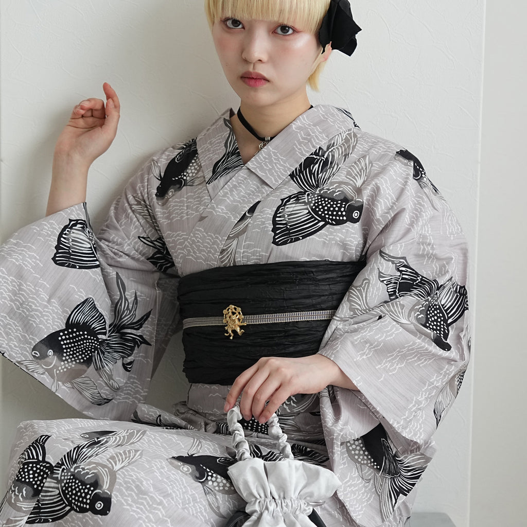 ニコアンティーク セパレート 二部式浴衣3点セット ( ゆかた上下・帯