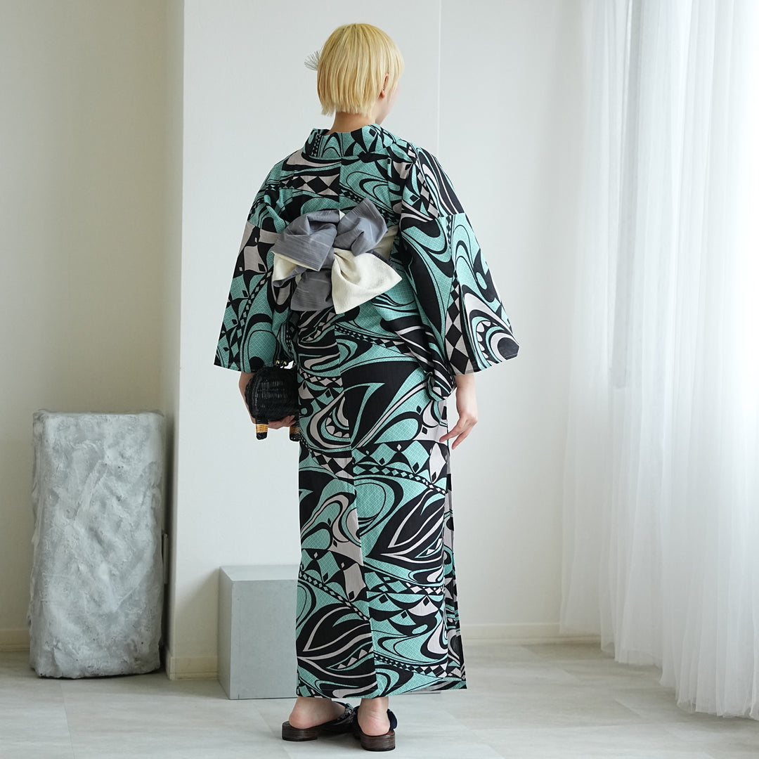 ニコアンティーク セパレート 二部式浴衣3点セット ( ゆかた上下・帯