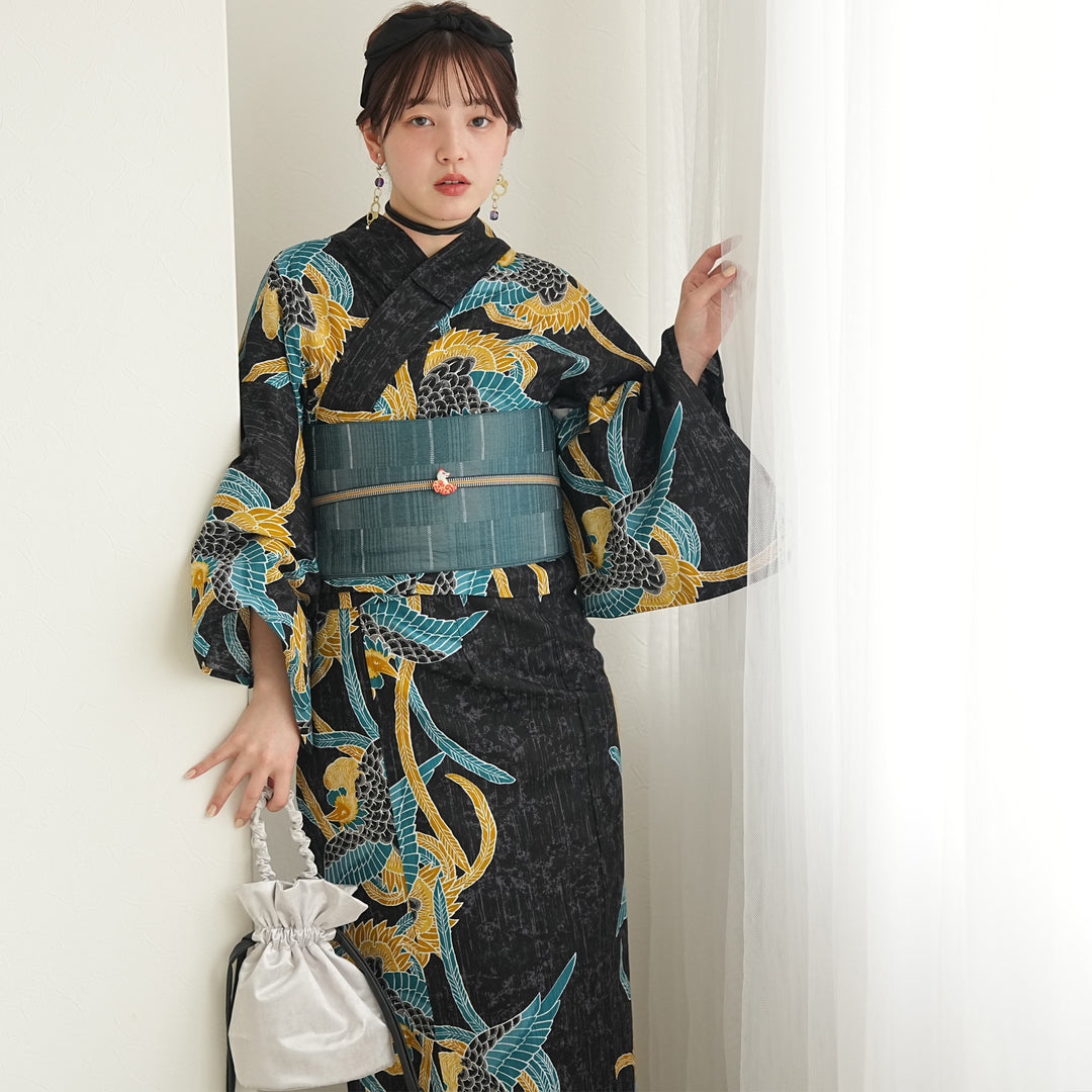 ニコアンティーク セパレート 二部式浴衣3点セット ( ゆかた上下・帯